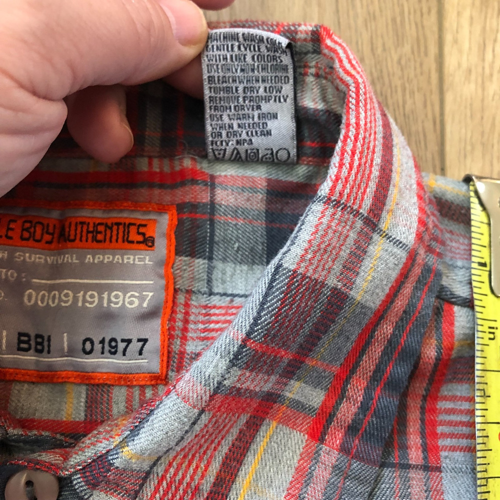 Vintage Bugle Boy Button Up Shirt Men’s Size XL Short Sleeve Plaid Y2K Preppy - Picture 6 of 8